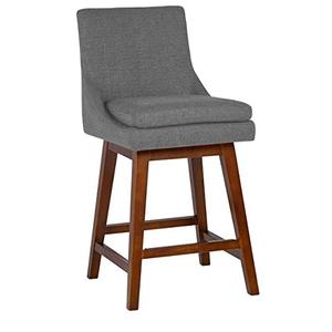lot 19124 image: Amazon Brand � Stone & Beam Alaina Contemporary High-Back Swivel Seat Counter Stool, 39H, Grey