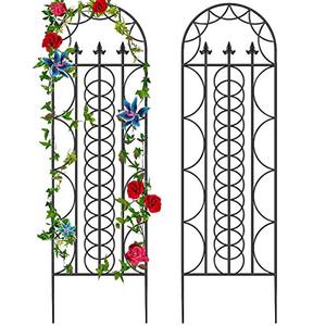 lot 19149 image: Amagabeli 2 Pack Large Garden Trellis for Climbing Plants 71� x 21� Heavy Duty Rustproof Black Iron Plant Trellis for Potted Plant Support Tall Wall Metal Trellis for Rose Vine Vegetable Cucumber GT02