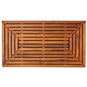 lot 19166 image: Bare Decor Solid Teak Wood Shower Mat
