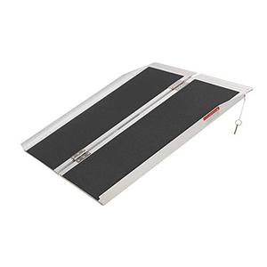lot 19167 image: 3FT (31W x 36L) Wheelchair Ramp, Non-Slip Portable Aluminum Ramp for Wheelchairs Single-Fold 800lbs Weight Capacity for Steps Stairs and Thresholds