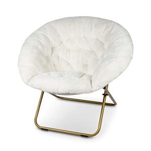 lot 19168 image: Milliard Cozy ChairFaux Fur Saucer Chair for BedroomX-Large (White)