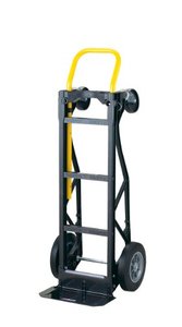 lot 19169 image: Harper Trucks PGDY8635P 700 lb Capacity Glass Filled Nylon Convertible Hand Truck and Dolly with 10 Flat-Free Solid Rubber Wheels,Black with Yellow Handle