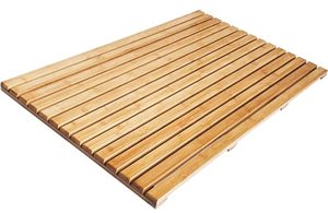 lot 19171 image: Luxury 32x20 Bamboo Bath Mat  Bamboo Shower Mat  Bamboo Wood Bath Mat by CHR