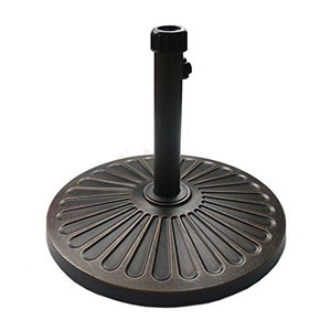 lot 19174 image: Sunnyglade 18 30.2-lbs Heavy Duty Round Antiqued Umbrella Base for Patio, Outdoor - Bronze
