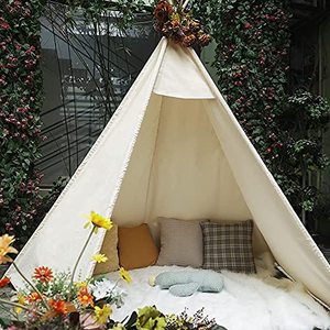 lot 19228 image: Teepee for Kids, Razee Huge Teepee, Large Tall, Wedding Teepee, Adult Teepee,5 Sides Wide Open Front Teepee Without Door Flaps, Beach Tent