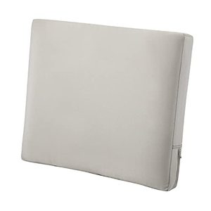 lot 19230 image: Classic Accessories Ravenna Water-Resistant 21 x 20 x 4 Inch Patio Back Cushion, Mushroom