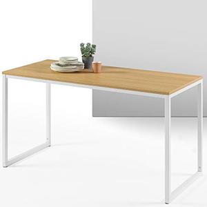 lot 19236 image: ZINUS Jennifer 55 Inch White Frame Desk  Computer Workstation  Office Desk  Dining Table  Easy Assembly, Natural