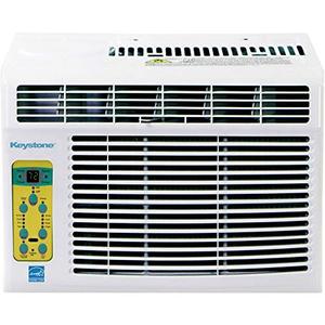 lot 19262 image: Keystone 5,000 BTU Window Mounted Air Conditioner  Follow Me LCD Remote Control  Sleep Mode  24H Timer  Auto-Restart  AC for Rooms up to 150 Sq. Ft  KSTAW05BE, 5000, White RETAIL $179.99