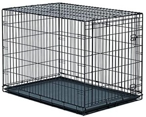 lot 19264 image: New World 48 Folding Metal Dog Crate Includes Leak-Proof Plastic Tray Dog Cr...