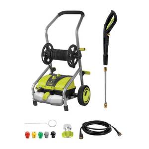 lot 19273 image: Sun Joe SPX4001 Electric Pressure Washer 2030 PSI Max 1.76 GPM 14.5-Amp Pressure Select Hose Reel