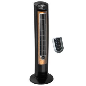 lot 19283 image: Lasko 42 Wind Curve 3-Speed Oscillating Tower Fan with Fresh Air Ionizer and Remote Control, Model T42950, BlackWoodgrain