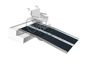 lot 19294 image: Hapelo Updated Single Fold Non-Skid Aluminum Scooter Mobility Wheelchair Ramp��6 Lightweight Portable, Holds Up 600 lbs