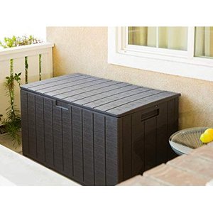 lot 19353 image: Barton 130 Gallon Resin Large Deck Box-Organization Storage for Patio Furniture, Outdoor Cushions, Garden Tools and Pool Toys