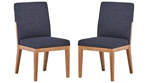 lot 19357 image: Amazon Brand � Stone & Beam Sophia Modern Accent Kitchen Dining Room Table Chairs, 36 Inch Height, Set of 2, Slate Blue