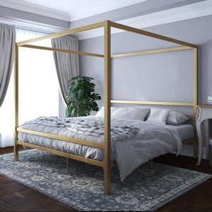 lot 19358 image: DHP Modern Canopy Bed, Gold, King