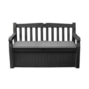 lot 19360 image: Keter Solana 2-Person Grey Outdoor Resin Storage Bench