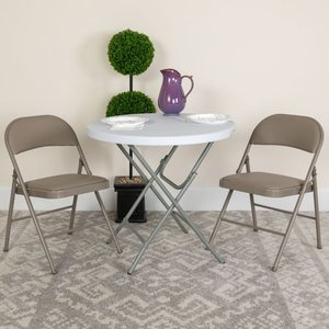 lot 19370 image: Flash Furniture HERCULES Series Double Braced Gray Vinyl Folding Chair