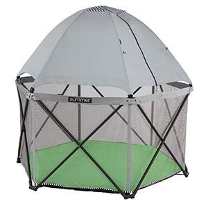 lot 19388 image: Summer Pop �n Play SE Hex Playard, 6-Sided, Sweet Life Edition, Green Apple Color � Full Coverage Play Pen for Indoor and Outdoor Use - Fast, Easy and Compact Fold