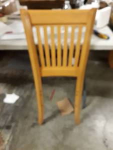 lot 19389 image: East West Furniture Norfolk mid-century dining chairs - Wooden Seat and OAK Solid wood Frame modern dining chair set of 2 l