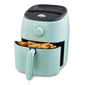 lot 19407 image: Dash Tasti Crisp Electric Air Fryer  Oven Cooker with Temperature Control, Non-stick Fry Basket, Recipe Guide  Auto Shut Off Feature, 1000-Watt, 2.6 Quart - Aqua