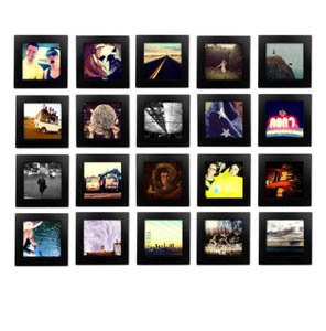 lot 19410 image: Tiny Mighty Frames 20-Set, Natural Wood, Square, Instagram, Photo Frame, 4x4 (20, Black)