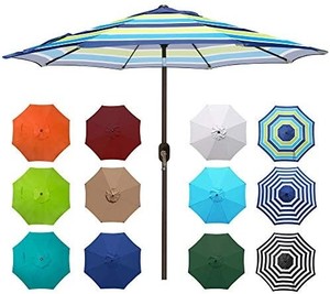lot 19446 image: Blissun 9striped patio umbrella