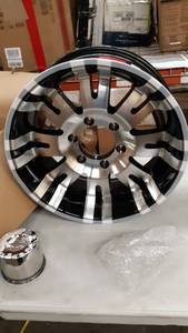 lot 19496 image: Pro Comp Wheels 01 Series Gloss Black Machined 8-Lug Wheel 18x9.5 -19mm Offset