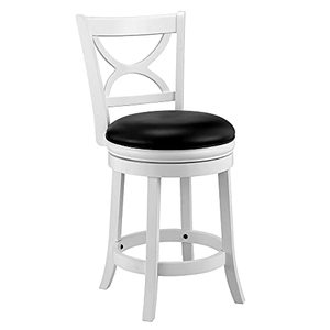 lot 19525 image: Ball & Cast Swivel Counter Height Barstool 24 Inch Seat Height White Set of 1