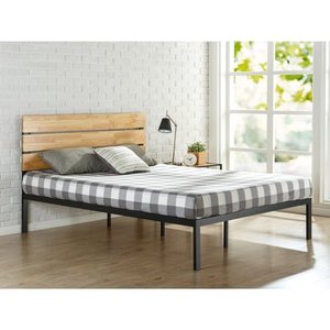 lot 3935 image: Zinus Priage by Sonoma Metal and Wood Platform Bed