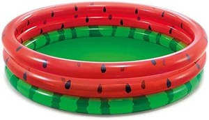 lot 3942 image: Intex 66-Inch Round Inflatable Outdoor Kids Swimming and Wading Watermelon Pool for Ages 2 and Up