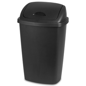 lot 3947 image: Sterilite, 13.2 Gal.50 L SwingTop Wastebasket, Black