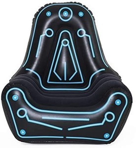 lot 3988 image: Bestway Inflatable Gaming Chair  Air Chair for Adults and Kids  Comfortable Backrest and Oversized Armrests for Lounging  Mesh Pocket for Video Game Controller Storage
