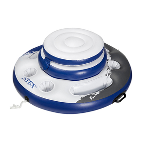 lot 3995 image: Intex - Mega Chill Swimming Pool Inflatable Floating 24 Can Beverage Cooler Holder