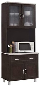lot 3996 image: Hodedah Kitchen Cabinet, Chocolate
