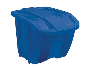 lot 4026 image: Suncast - Durable Stackable Resin Home Recycle Storage Bin - Blue