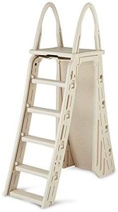 lot 4054 image: Confer Plastics A-Frame 7200 Above Ground Adjustable Pool Roll-Guard Safety Ladder