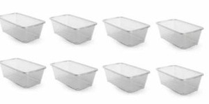 lot 4081 image: Life Story 6Q Rectangular Clear Plastic Protective Storage Shoe Box (8 Pack)