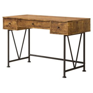 lot 4100 image: Coaster Company Writing Desk, Antique Nutmeg, Black
