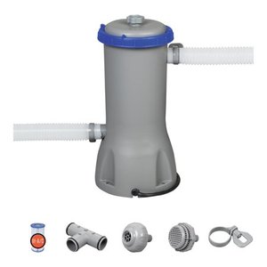 lot 4115 image: Bestway 1000 GPH Above Ground Swimming Pool Cartridge Filter Pump 120V w GFCI