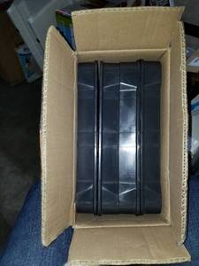 lot 4145 image: Ram Quality Products Primo 12 inch 4 Tier Plastic Storage Shelving Unit Organizer, Black