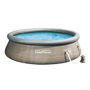 lot 4166 image: Summer Waves - 12-foot x 36-inch Inflatable Above Ground Swimming Pool with Pump - Gray