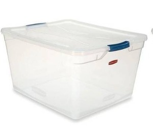 lot 4218 image: RUBBERMAID RMCC410001 Storage Tote,10 14 gal Volume
