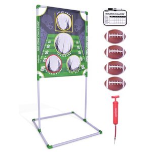 lot 4240 image: GoSports Red Zone Challenge Football Toss Game Includes Target, 4 Footballs, Scoreboard and Case