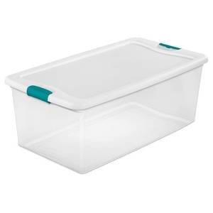lot 4251 image: One Sterilite 18898004 106-Quart Clear Storage Tote Box WLatching Container Lid