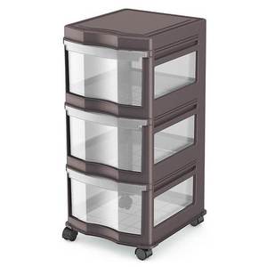lot 4255 image: Life Story - Classic 3 Shelf Storage Container Organizer Plastic Drawers - Gray