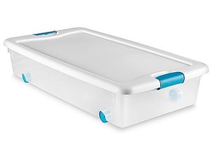 lot 4391 image: Wheeled Under-Bed Storage - 34 x 19 x 7, 56 Quarts