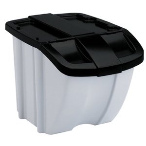 lot 4412 image: Suncast BH188810 18 Gallon Indoor or Outdoor Stacking Recycle Storage Bin, Gray, Plastic