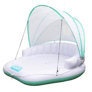 lot 4423 image: COMFY FLOATS - Cabana Pool Float with Retractable Cover and Cool Misting - White