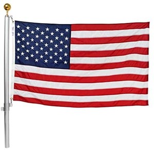 lot 4431 image: Ezpole Flag Pole, Defender Flag Pole Kit for Two Flags, Aluminum and Stainless Steel Dual Flag Pole, 21-Feet
