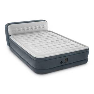 lot 4479 image: Intex Dura-Beam Series Headboard Queen Air Mattress with Electric Pump - Gray